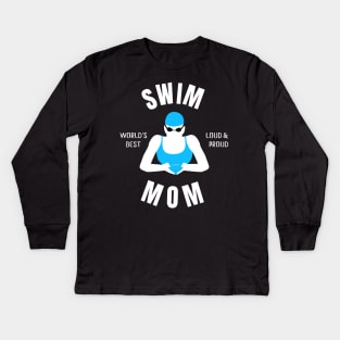 Worlds Best Swim Mom Swim Mom Gift Kids Long Sleeve T-Shirt